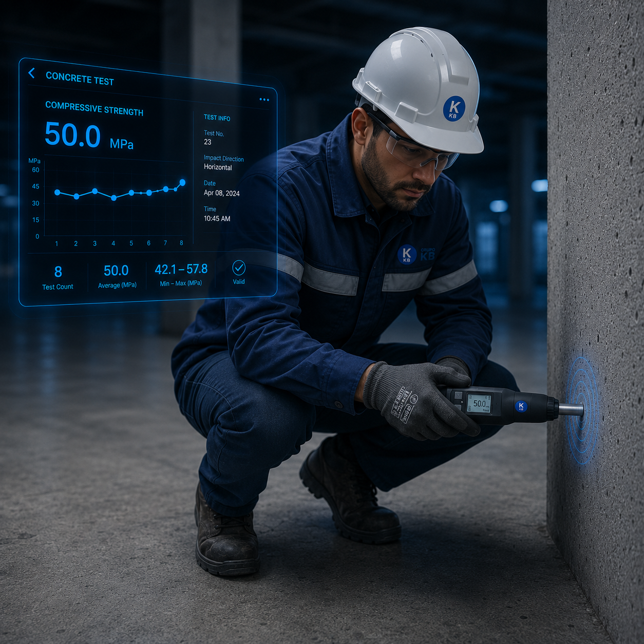 Original Schmidt OS8000 para evaluación de la resistencia del concreto