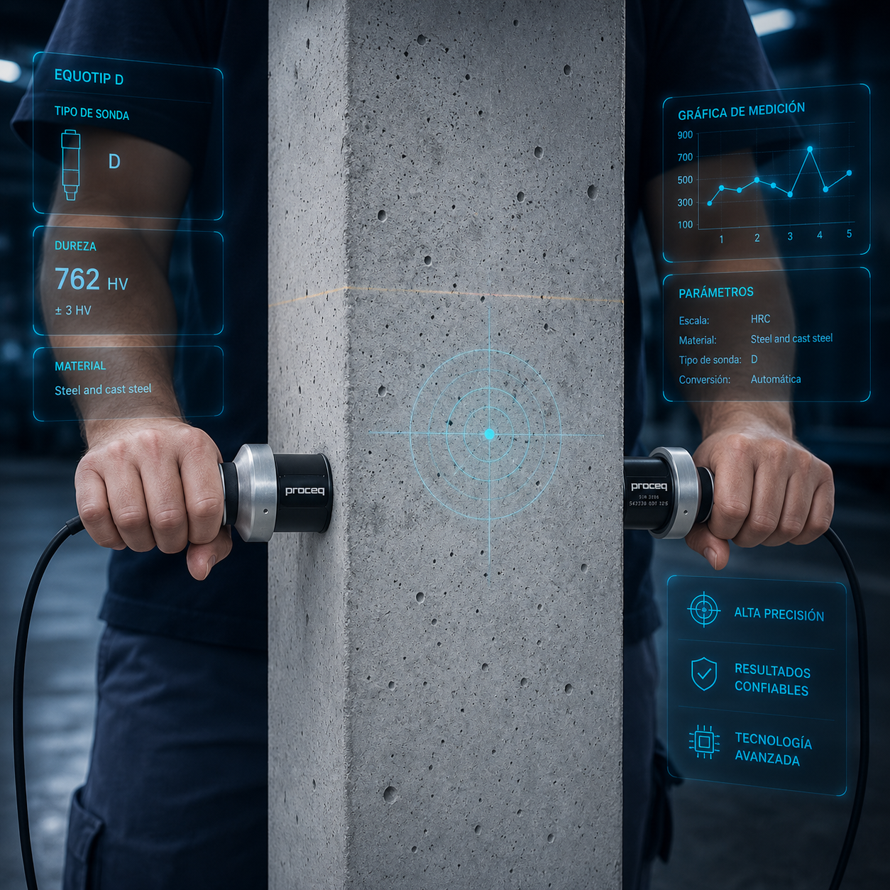 Pundit 200 equipo de velocidad de pulso ultrasónico para evaluación de concreto