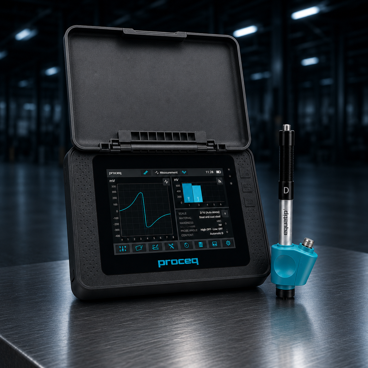 Equotip 540 Leeb D para medición portátil de dureza en metales mediante el método Leeb