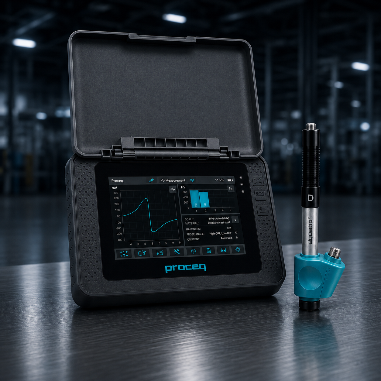 Equotip 550 Leeb para medición portátil de dureza en metales mediante el método Leeb